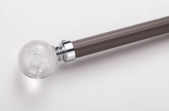 ราคาดี Aluminum Material Grey Color Modern Design Fancy Curtain Rod With Crystal End Cap ออนไลน์