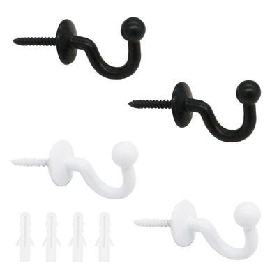 คุณภาพ ห้องนอน Drapes อุปกรณ์เสริมโลหะ Tie Back Hooks สำหรับผ้าม่าน Elegant Black โรงงาน